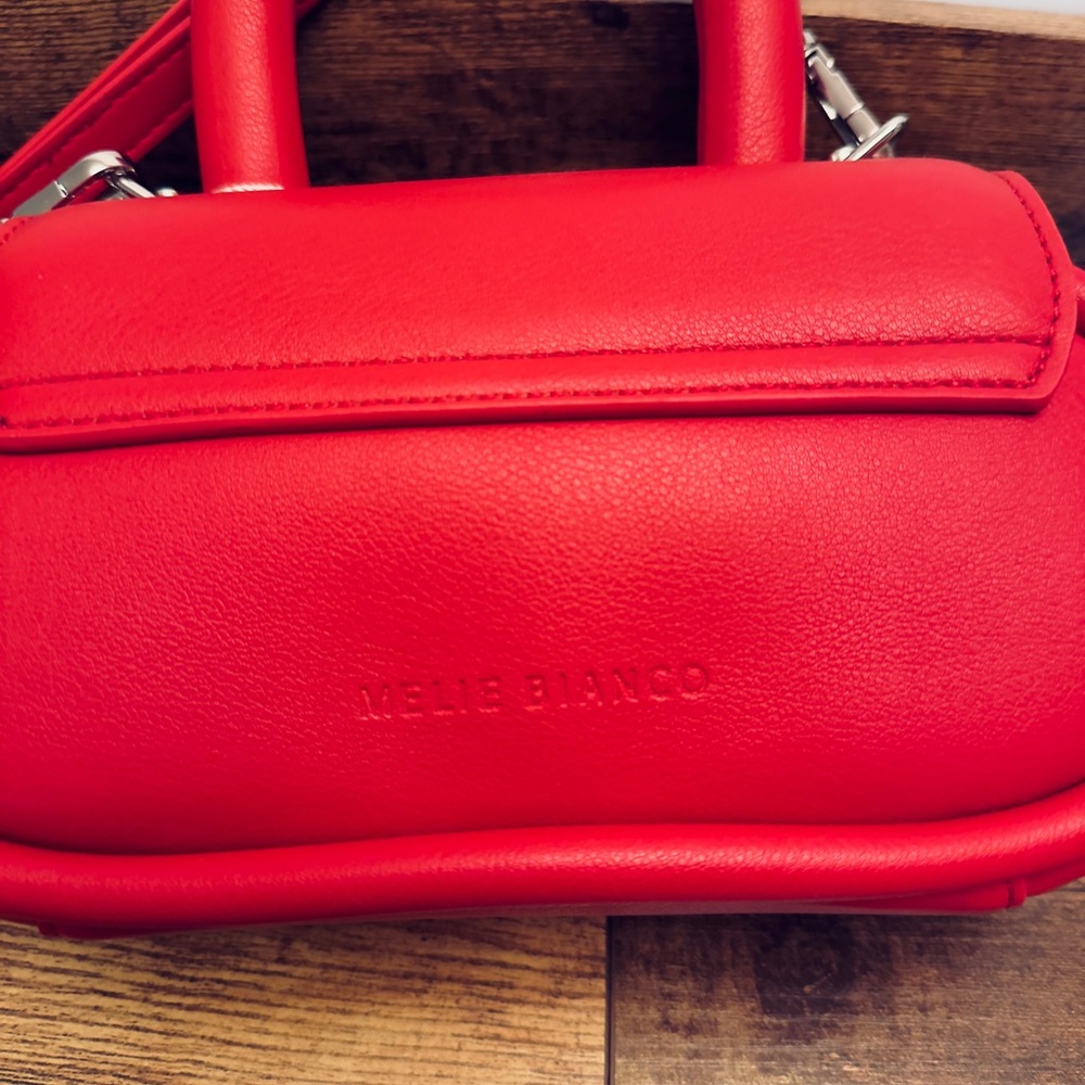 MELIE BIANCO RED CICI SKY RECYCLED VEGAN CROSSBODY SATCHEL BAG NEW - Picture 3 of 7
